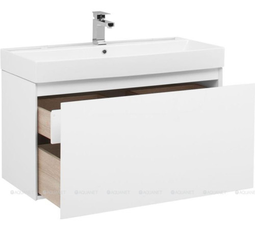 Тумба под раковину Aquanet Йорк 100 напольная белый глянец 00202091
