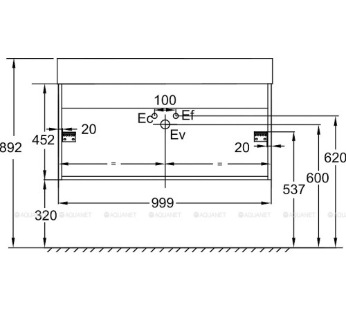 Тумба под раковину Jacob Delafon Vivienne 100 см дуб давос/белый EB1668-E75-J5