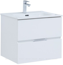 Тумба с раковиной Aquanet Алвита new 60 2 ящика белый матовый 00274120