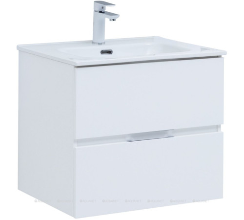 Тумба с раковиной Aquanet Алвита new 60 2 ящика белый матовый 00274120
