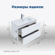 Тумба с раковиной Aquanet Алвита new 60 2 ящика белый матовый 00274120