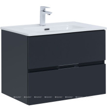Тумба с раковиной Aquanet Алвита new 70 2 ящика антрацит 00306153