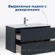 Тумба с раковиной Aquanet Алвита new 70 2 ящика антрацит 00306153