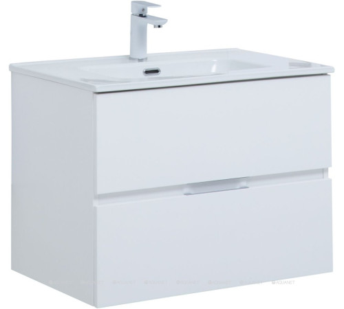 Тумба с раковиной Aquanet Алвита new 70 2 ящика белый матовый 00306154