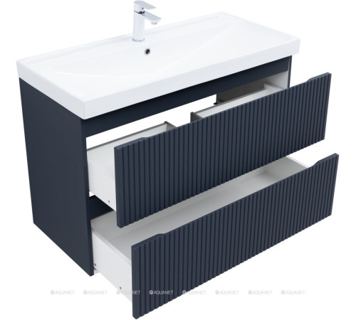 Тумба с раковиной Aquanet Джейн 100 раковина Flat маренго 00332537