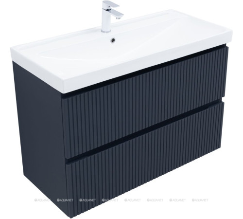 Тумба с раковиной Aquanet Джейн 100 раковина Flat маренго 00332537