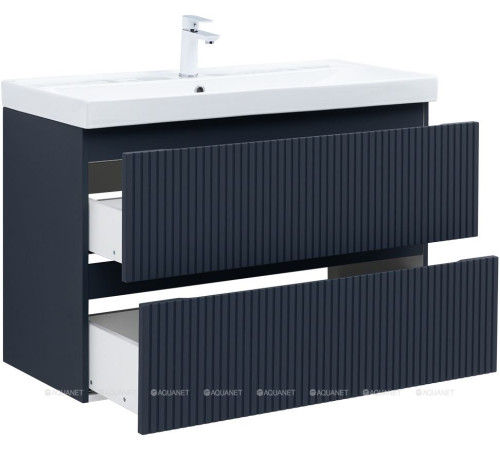 Тумба с раковиной Aquanet Джейн 100 раковина Flat маренго 00332537