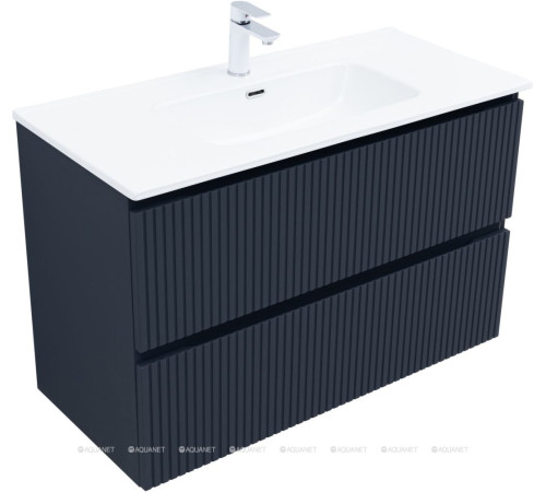 Тумба с раковиной Aquanet Джейн 100 раковина Flat маренго 00332537