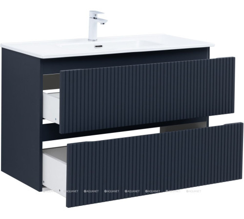 Тумба с раковиной Aquanet Джейн 100 раковина Flat маренго 00332537