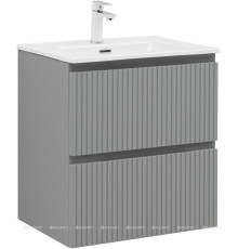 Тумба с раковиной Aquanet Джейн 60 мисти грин раковина Flat 00332536