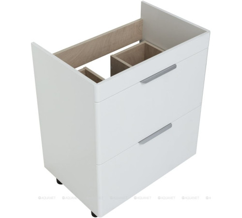 Тумба с раковиной Aquanet Ирис new 70 напольная 2 ящика белый глянец 00312426