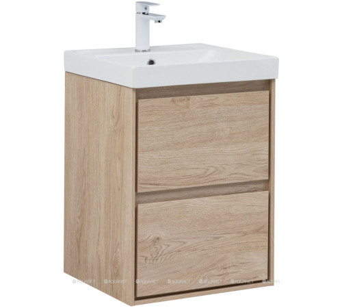 Тумба с раковиной Aquanet Милан 50 дуб светлый 00340166