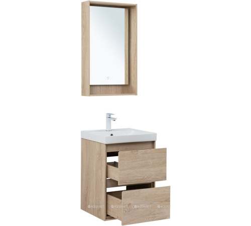 Тумба с раковиной Aquanet Милан 50 дуб светлый 00340166