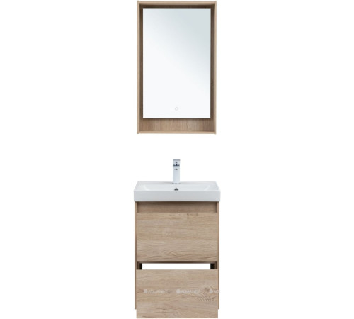 Тумба с раковиной Aquanet Милан 50 дуб светлый 00340166