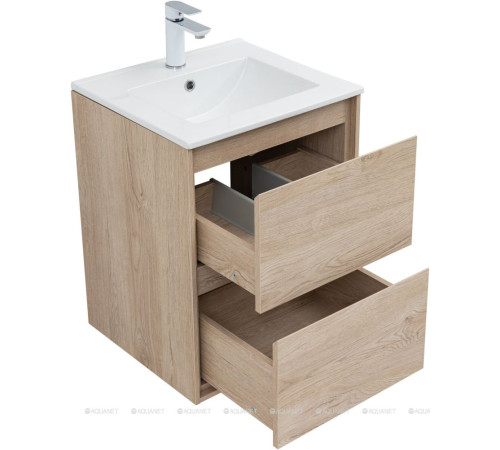 Тумба с раковиной Aquanet Милан 50 дуб светлый 00340166