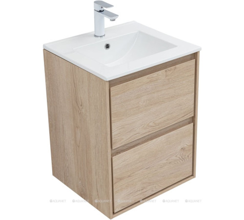 Тумба с раковиной Aquanet Милан 50 дуб светлый 00340166