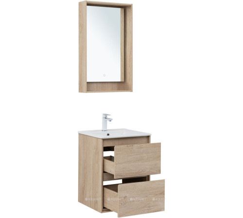 Тумба с раковиной Aquanet Милан 50 дуб светлый 00340166
