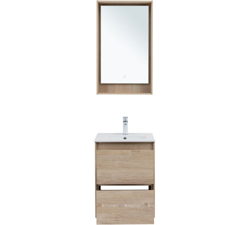 Тумба с раковиной Aquanet Милан 50 дуб светлый 00340166