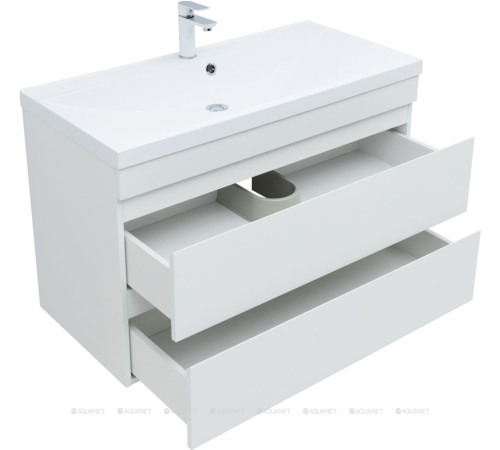Тумба с раковиной Aquanet Нота New 100 см белый глянец 00335873