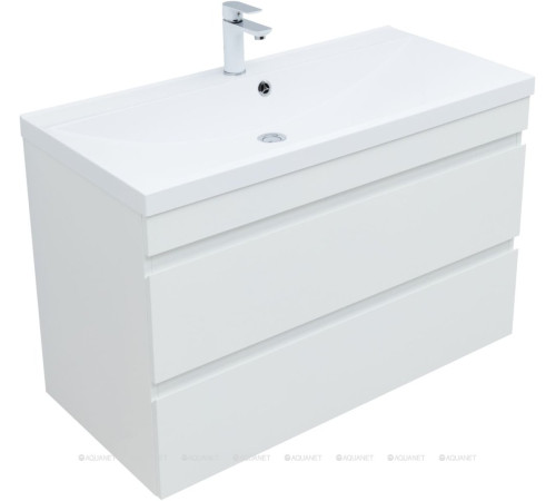 Тумба с раковиной Aquanet Нота New 100 см белый глянец 00335873