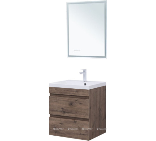Тумба с раковиной Aquanet Нота New 58 дуб веллингтон табак 00335875