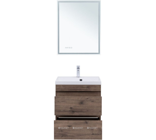 Тумба с раковиной Aquanet Нота New 58 дуб веллингтон табак 00335875