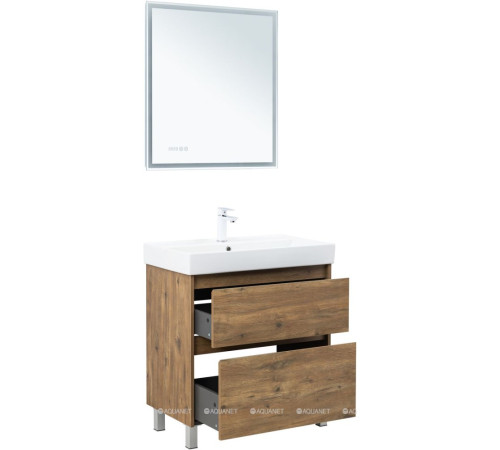 Тумба с раковиной Aquanet Nova Lite 2.0 75 напольная дуб рустикальный 00348196