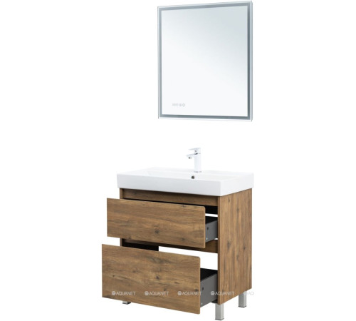 Тумба с раковиной Aquanet Nova Lite 2.0 75 напольная дуб рустикальный 00348196
