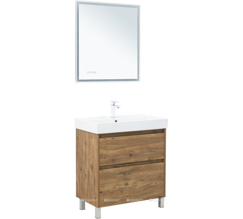 Тумба с раковиной Aquanet Nova Lite 2.0 75 напольная дуб рустикальный 00348196