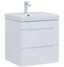 Тумба с раковиной Aquanet София 60 2 ящика белый глянец 00274194