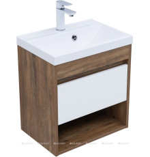 Тумба с раковиной Aquanet Тренд 50 дуб рустикальный/белый сатин 00345808