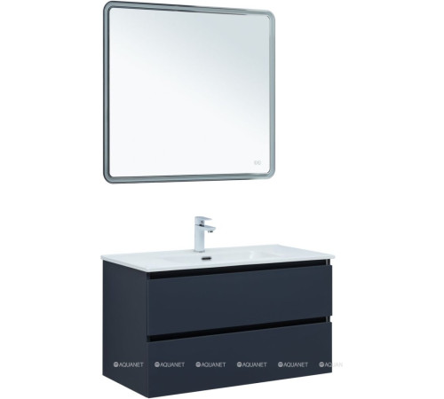 Тумба с раковиной Aquanet Вега 2.0 90 маренго 2 ящика с раковиной Ирис 00344740