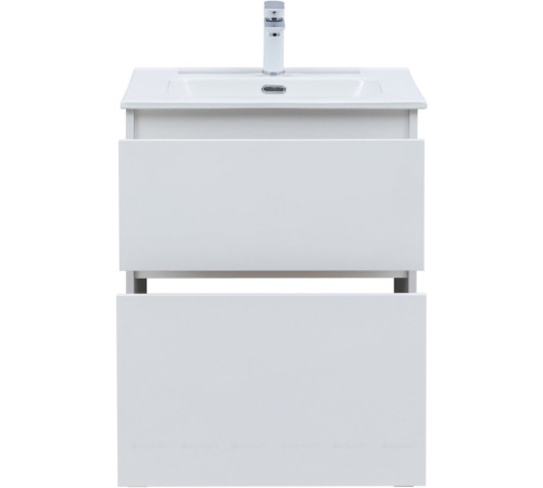Тумба с раковиной Aquanet Вега 60 Flat напольная 2 ящика белый глянец 00345380