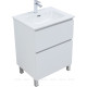 Тумба с раковиной Aquanet Вега 60 Flat напольная 2 ящика белый глянец 00345380
