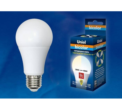 Лампа светодиодная Uniel FR PLB01WH картон E27 9Вт 3000-4000K UL-00001569