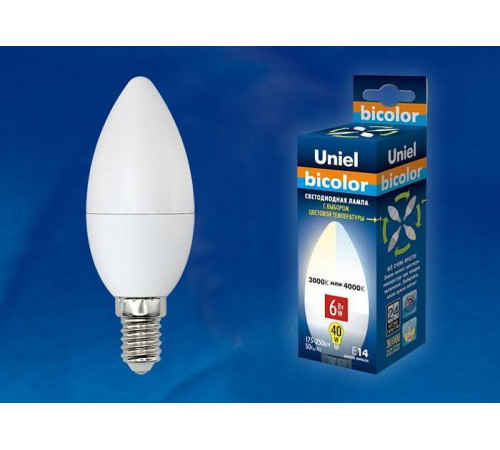 Лампа светодиодная Uniel FR PLB01WH картон E14 6Вт 3000-4000K UL-00001570