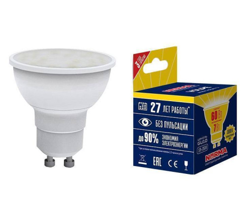 Лампа светодиодная Volpe GU10 7Вт 3000K UL-00003838