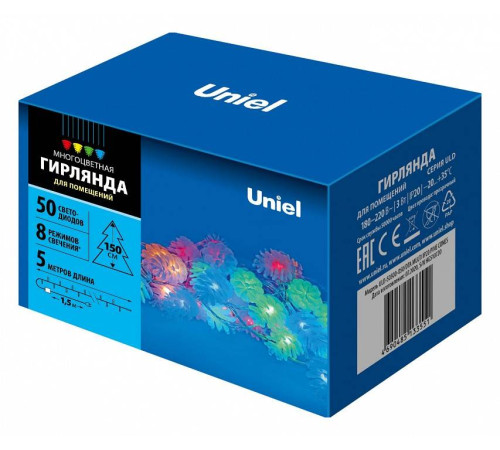 Гирлянда Супернить Uniel ULD-S0500/50 DTA 50 м 500 LED белый UL-00007193