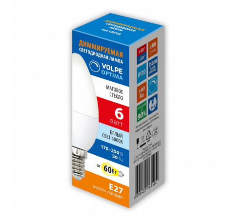 Лампа светодиодная Uniel OPTIMA DIM E14 6Вт 4000K UL-00009226