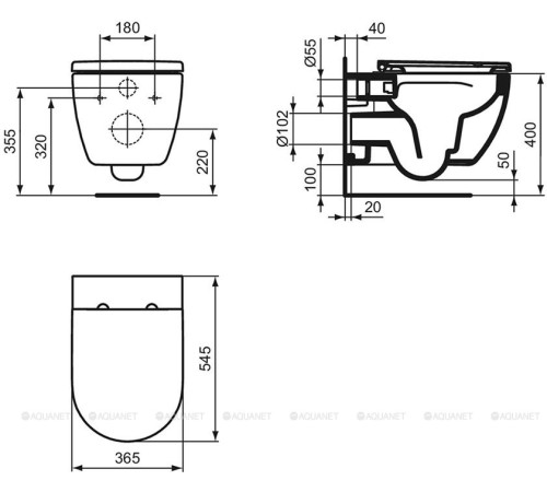 Унитаз подвесной безободковый Ideal Standard Ellisse с сиденьем микролифт T569201