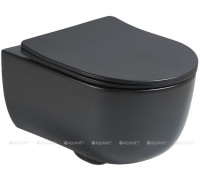 Унитаз подвесной Vincea Evo безободковый с сиденьем slim soft-close черный матовый VT1-34SMB