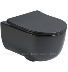 Унитаз подвесной Vincea Evo безободковый с сиденьем slim soft-close черный матовый VT1-34SMB