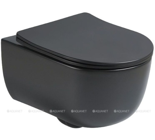Унитаз подвесной Vincea Evo безободковый с сиденьем slim soft-close черный матовый VT1-34SMB