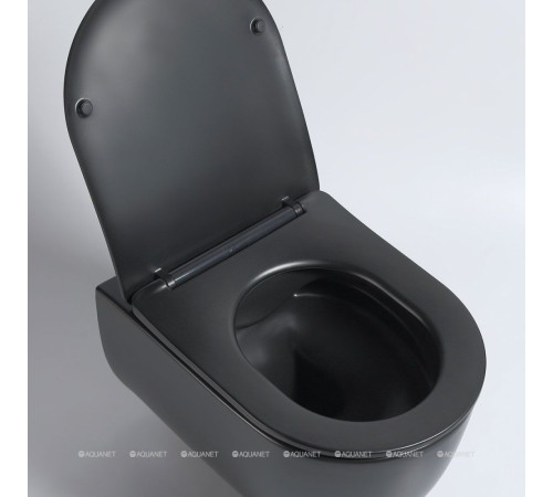 Унитаз подвесной Vincea Evo безободковый с сиденьем slim soft-close черный матовый VT1-34SMB