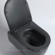 Унитаз подвесной Vincea Evo безободковый с сиденьем slim soft-close черный матовый VT1-34SMB