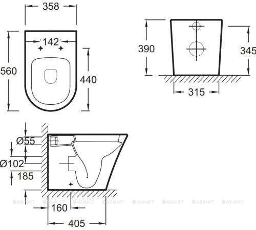 Унитаз приставной Jacob Delafon Rodin+ белый EDAA102-00