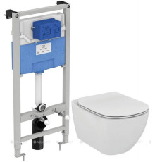 Комплект инсталляция Ideal Standard ProSys с унитазом Tesi AquaBlade и тонким сиденьем микролифт T386801