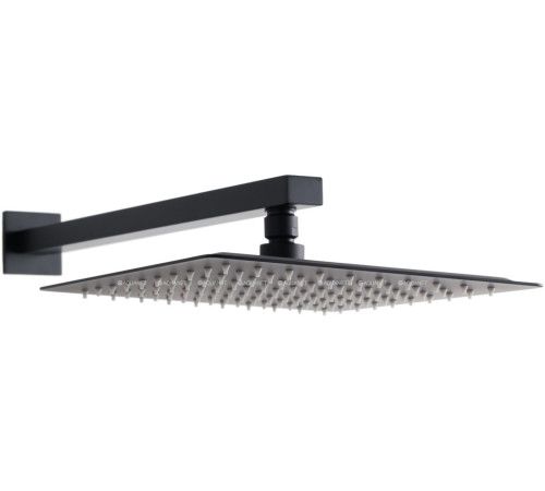 Верхний душ с держателем Allen Brau INFINITY 250х250 мм черный матовый 5.21019-31
