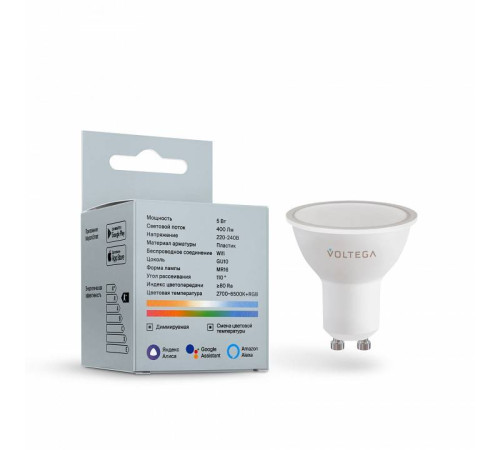 Лампа светодиодная с управлением через Wi-Fi Voltega Wi-Fi bulbs 2426