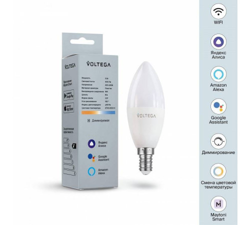 Лампа светодиодная с управлением через Wi-Fi Voltega Wi-Fi bulbs 2427